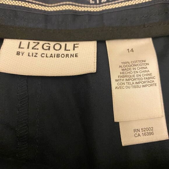 LizGolf‎ by Liz Claiborne Black Bermuda Cuffed Golf Shorts Size14 - Picture 9 of 13